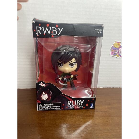 New RWBY Ruby Rose Jazwares 2016 Rooster Teeth Vinyl Figure Red Hair girl Scythe - Picture 1 of 12